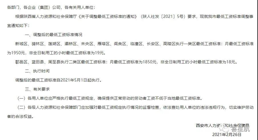 5月1日起陜西這些人最低工資標(biāo)準(zhǔn)均增加150！(圖1)